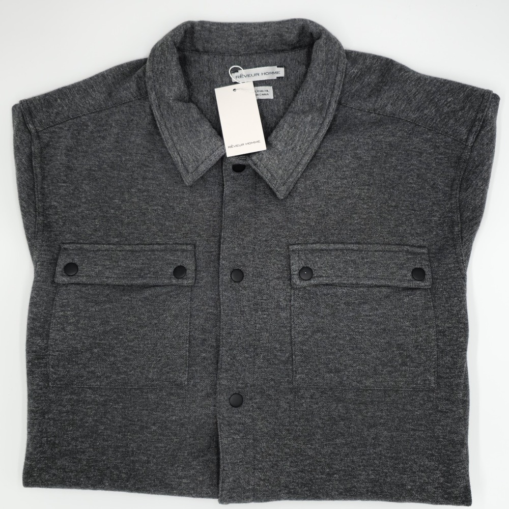 Rêveur Homme Dark‎ Grey Button Front Shirt Jacket Men's XL NWT - Picture 3 of 3